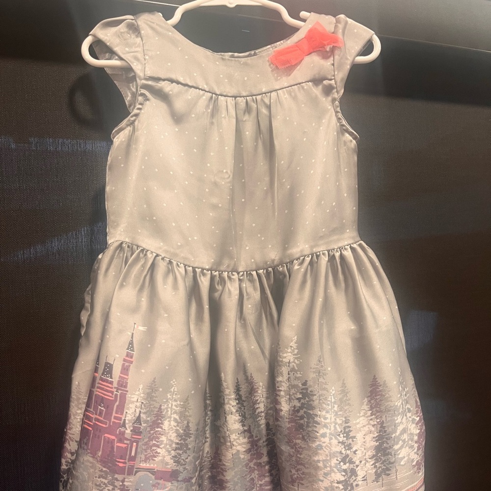 Cherokee Gray Dress with Coral Accent